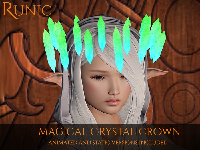 .: Runic :. Magical Crystal Crown (Green/Teal)
