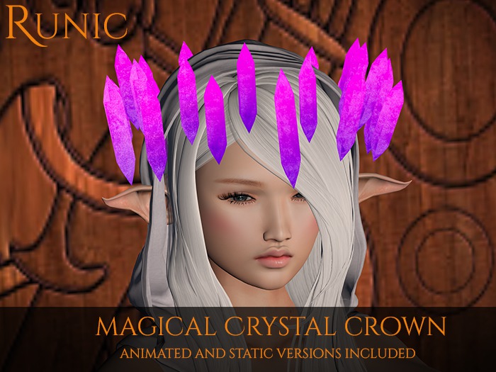 .: Runic :. Magical Crystal Crown (Pink/Purple)