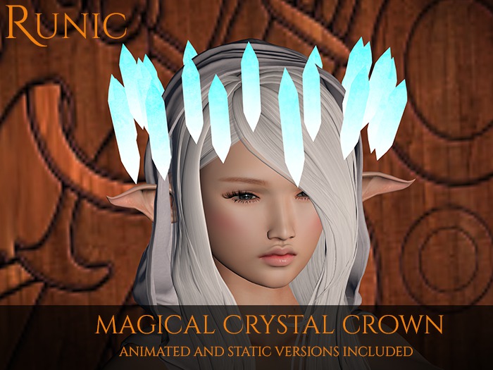 : Runic :. Magical Crystal Crown (Teal/White)