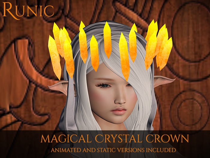 .: Runic :. Magical Crystal Crown (Yellow/Orange)