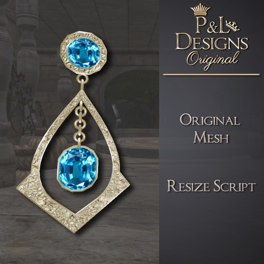 [P&L] - Formal Drop Earrings Gold - Zircon