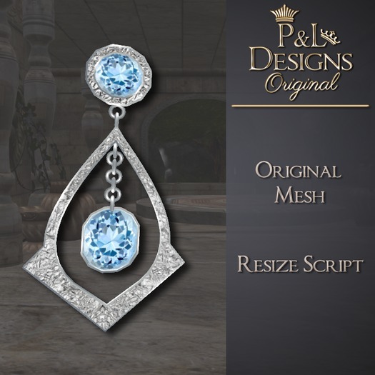 [P&L] - Formal Drop Earrings Silver - Aquamarine