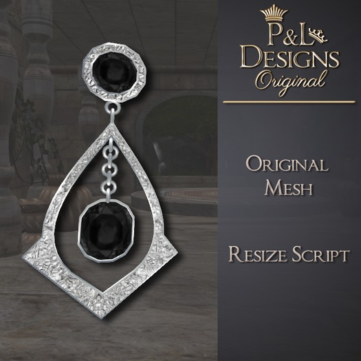 [P&L] - Formal Drop Earrings Silver - Onyx