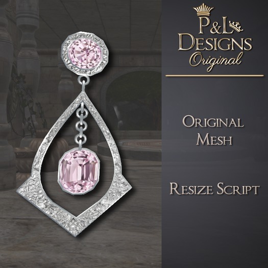 [P&L] - Formal Drop Earrings Silver - Pink Tourmaline