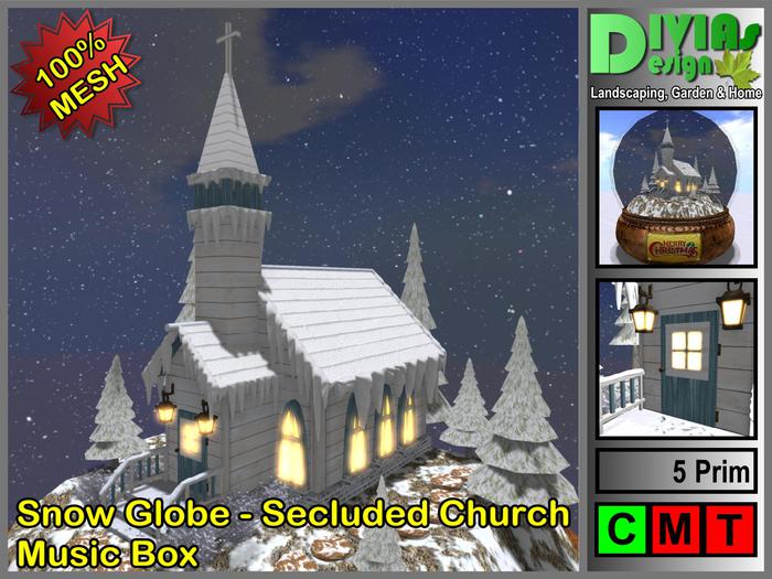 Snow Globe - Secluded Church - Music Box