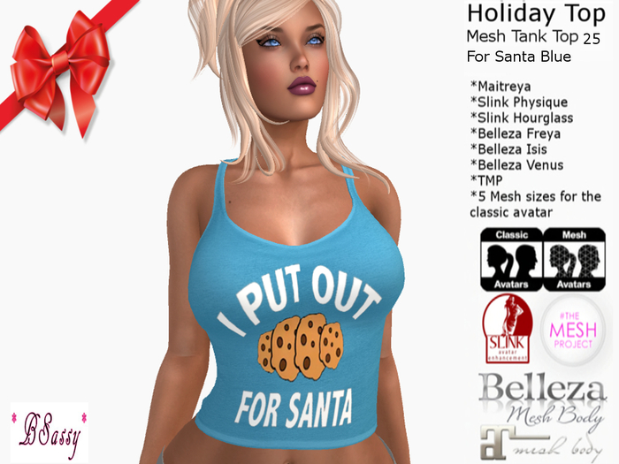 *BSASSY* MESH HOLIDAY TANK TOP 25