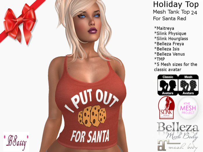 *BSASSY* MESH HOLIDAY TANK TOP 24
