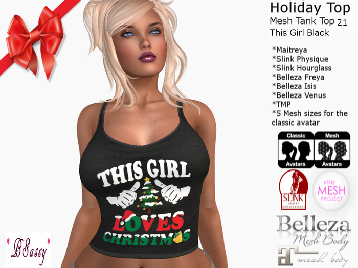 *BSASSY* MESH HOLIDAY TANK TOP 21