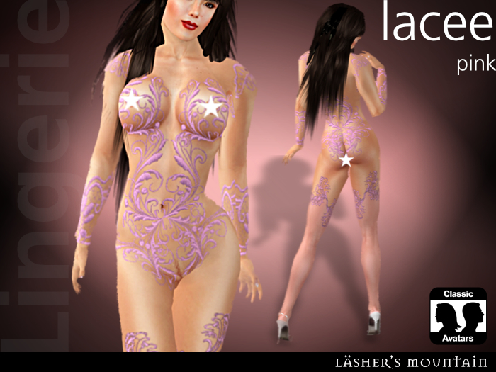 pastel rosa Lacee - burlesque denominado conjunto de lingerie bordado