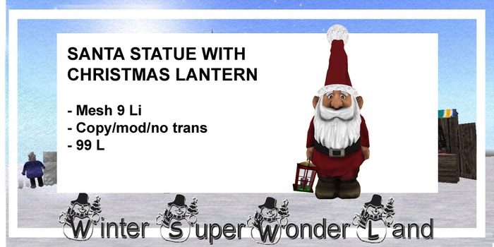 Santa Statue with Christmas lantern