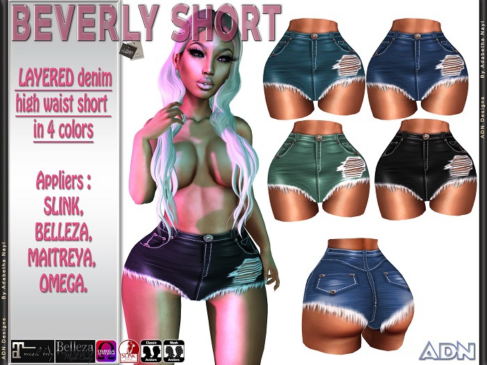 [AdN] BEVERLY SHORT (appliers SLINK BELLEZA MAITREYA OMEGA)