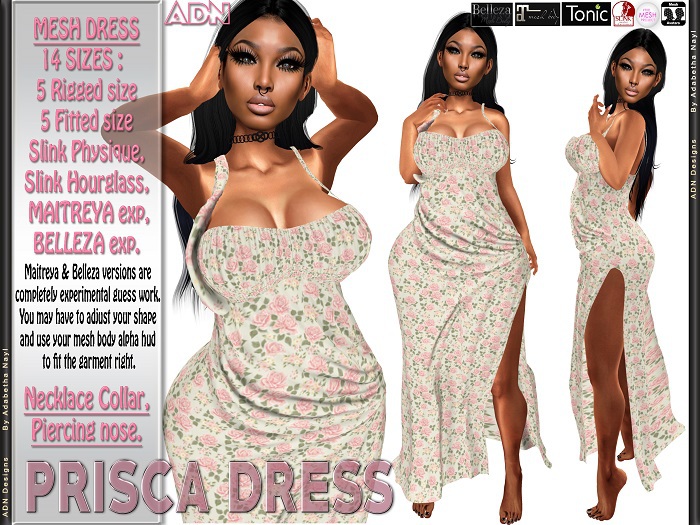 AdN] demoPRISCA DRESS ( RIGGED+FITTED+ SLINK MAITREYA BELLEZA)