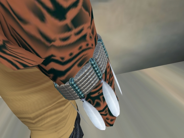 Beaded Arm Band With Feathers