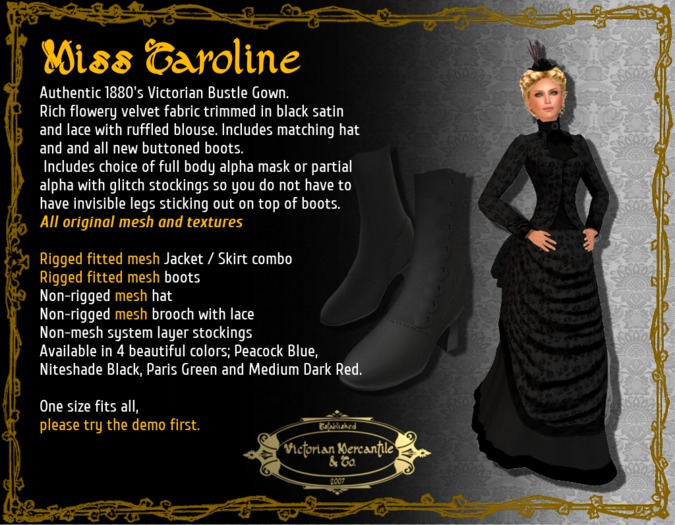 Miss Caroline in Niteshade Black