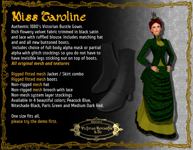 Miss Caroline in Paris Green