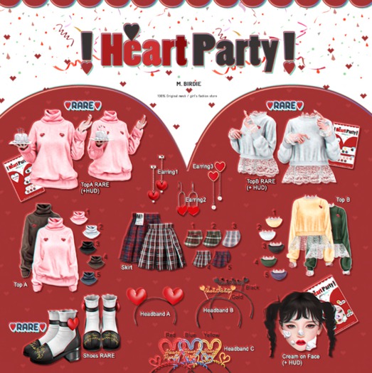 `M.BIRDIE / Heart Party! . Earring1