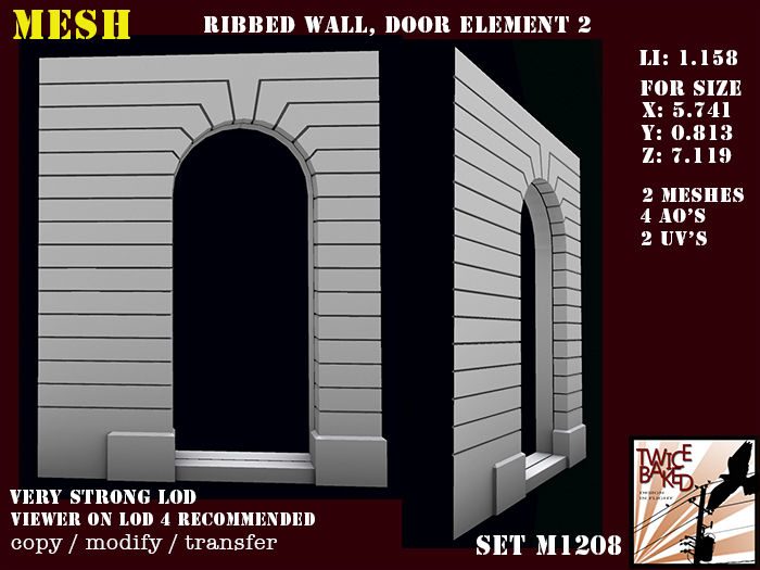 "TB" Classic ribbed wall element door 2 M1208