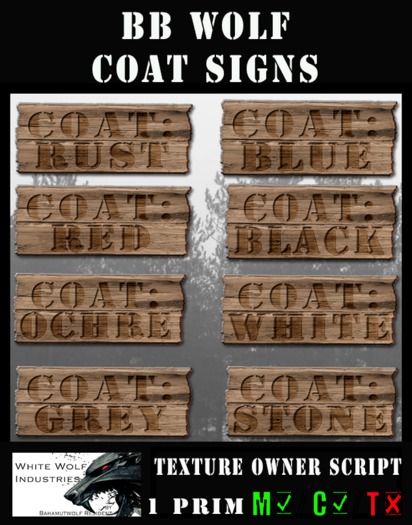 BB Wolf "Coat Signs"