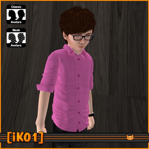 [iK01] Plain Shirt - Pink1 - K/SMB - (Click to unpack)