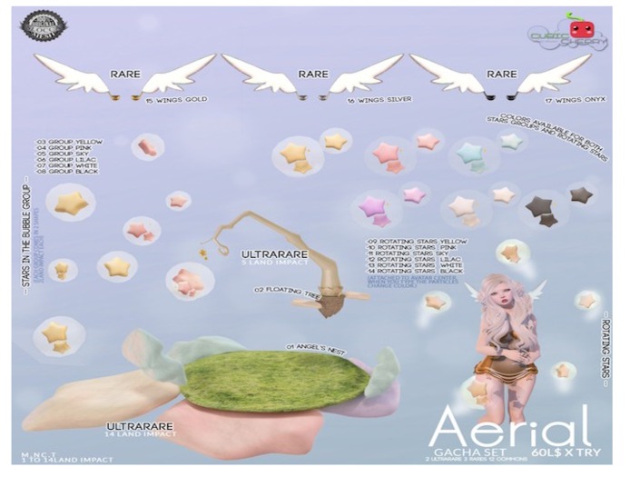 15{Aerial} wings gold .::Cubic Cherry::. RARE