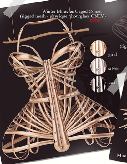 *[BB] Winter Miracles Caged Corset Hourglass Silver RARE