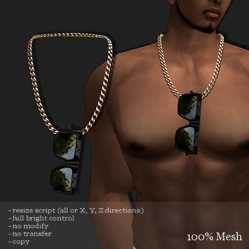 Chain with Sunglasses Gold      -RYCA-