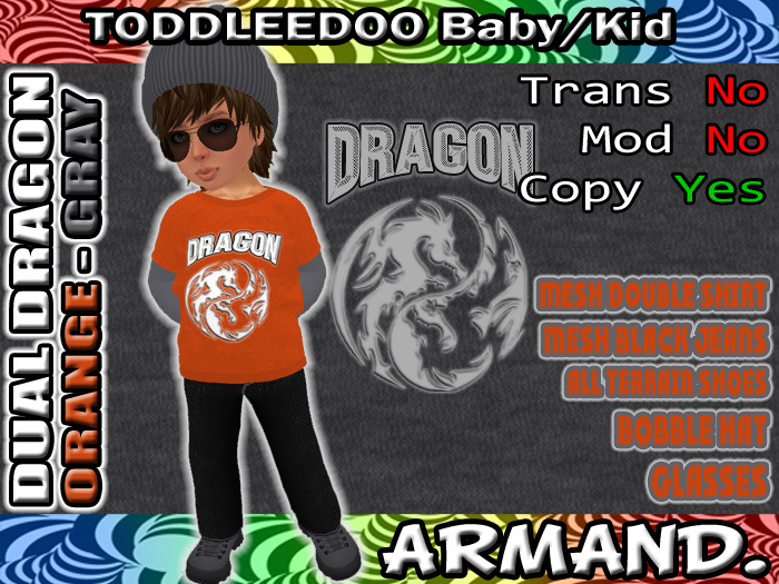 --ARMAND-- DUAL DRAGON - ORANGE-GRAY