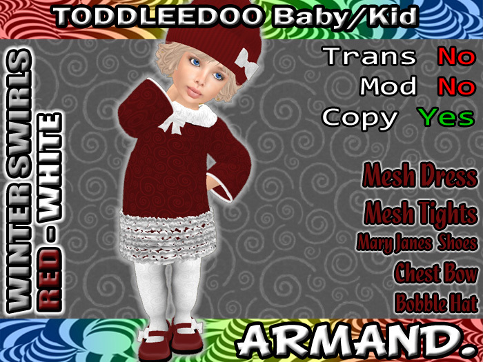 --ARMAND-- WINTER SWIRLS - RED-WHITE