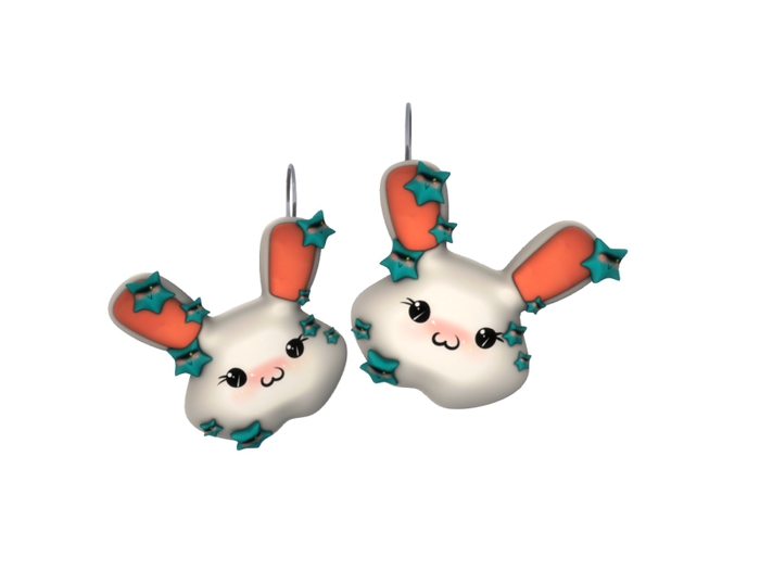 2 Cute Bunny Earrings Box