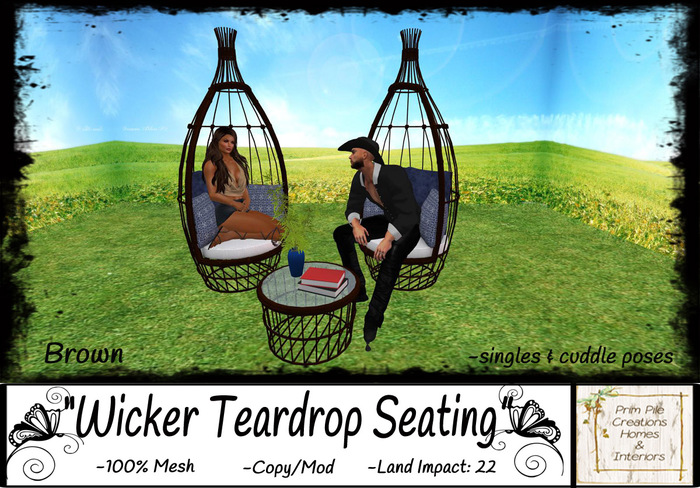~PPC~ Wicker Teardrop Seating BR  
