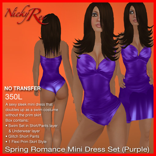 Spring Romance Mini Dress Set (Purple)