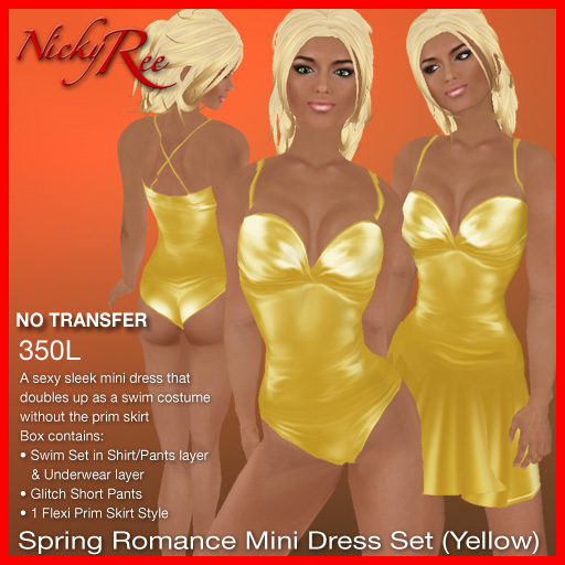 Spring Romance Mini Dress Set (Yellow)