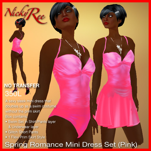 Spring Romance Mini Dress Set (Pink)