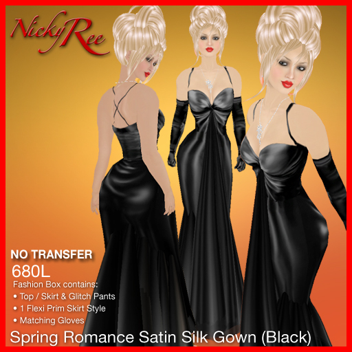 Nicky Ree Evening Gowns - Spring Romance Gown - Black
