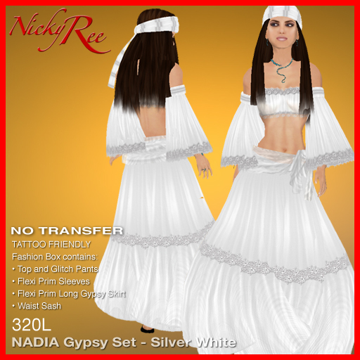 Nicky Ree Casual Dress - Nadia Gypsy Set - Silver White
