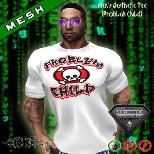 ..:: CODED ::.. Men's Aesthetic Tee (Problem Child)
