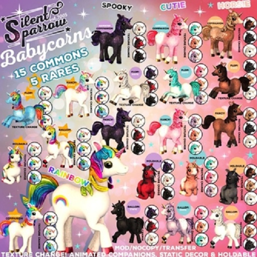 ~silentsparrow~ Babycorns - Rainbow - Gallop RARE
