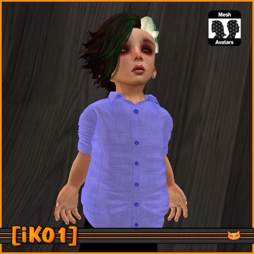 [iK01] Plain Shirt - Blue2 - TD - (Click to unpack)