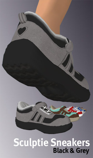 Black/Grey Sculpted Sneakers