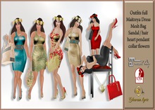 Outfits full - One Shoulder Dress gold - Turquoise MAITREYA