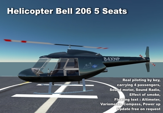 Helicopter Bell 206 Black