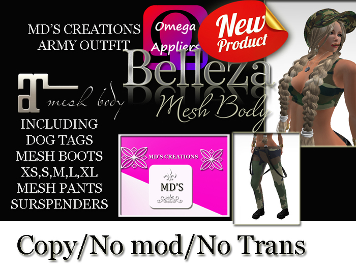 MDS' CREATIONS'LADIES NEW ARMY OUTFIT
