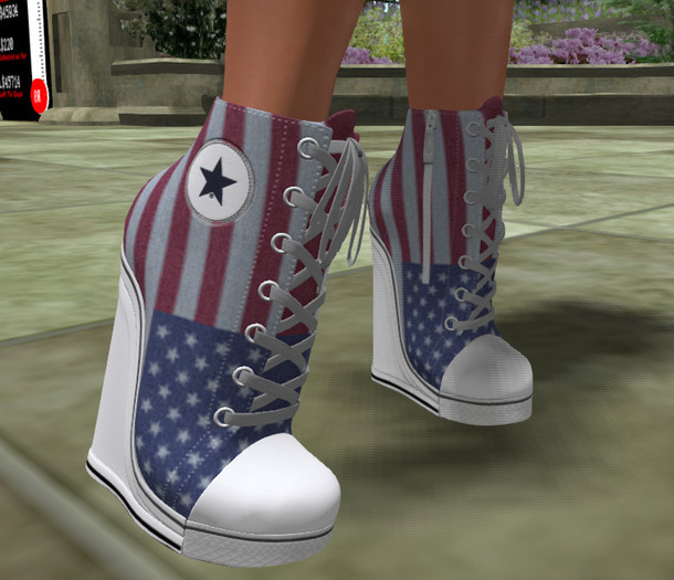 P082 SUGAMEE wedges Stars and stripes
