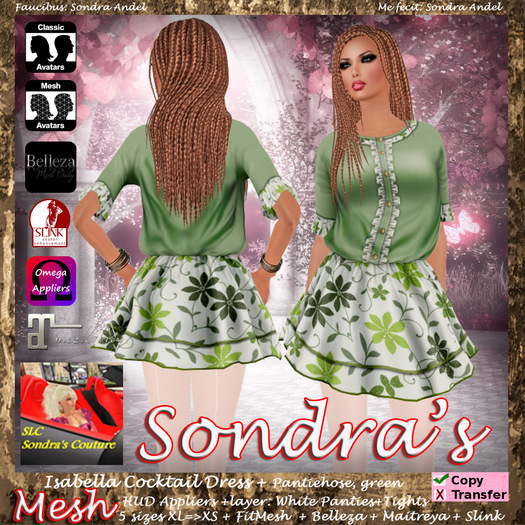 *Sondra's Isabella Cocktail Dress green