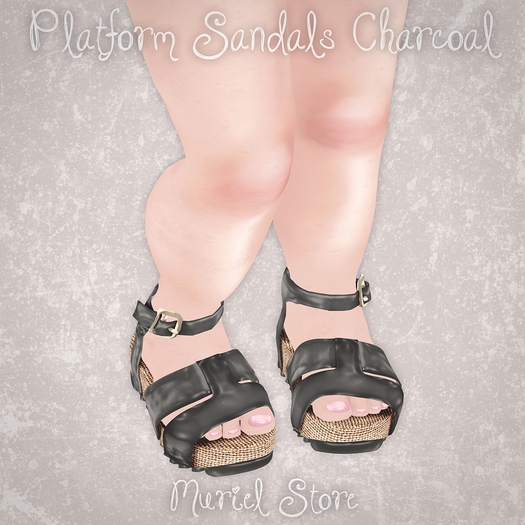 Muriel. Rigged Platform Sandals - Charcoal