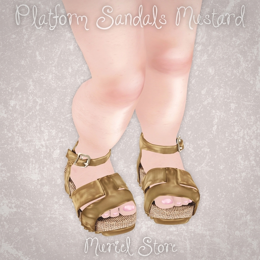 Muriel. Rigged Platform Sandals - Mustard