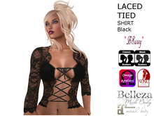 *BSASSY* LACE TIED TOP BLACK