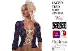 *BSASSY* LACE TIED TOP DARK BLUE