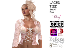 *BSASSY* LACE TIED TOP PINK
