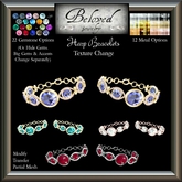 Beloved Jewelry : Harp Bracelets (Texture Change, Part Mesh) Gold, Silver, Pink Gold, Diamond, Amethyst